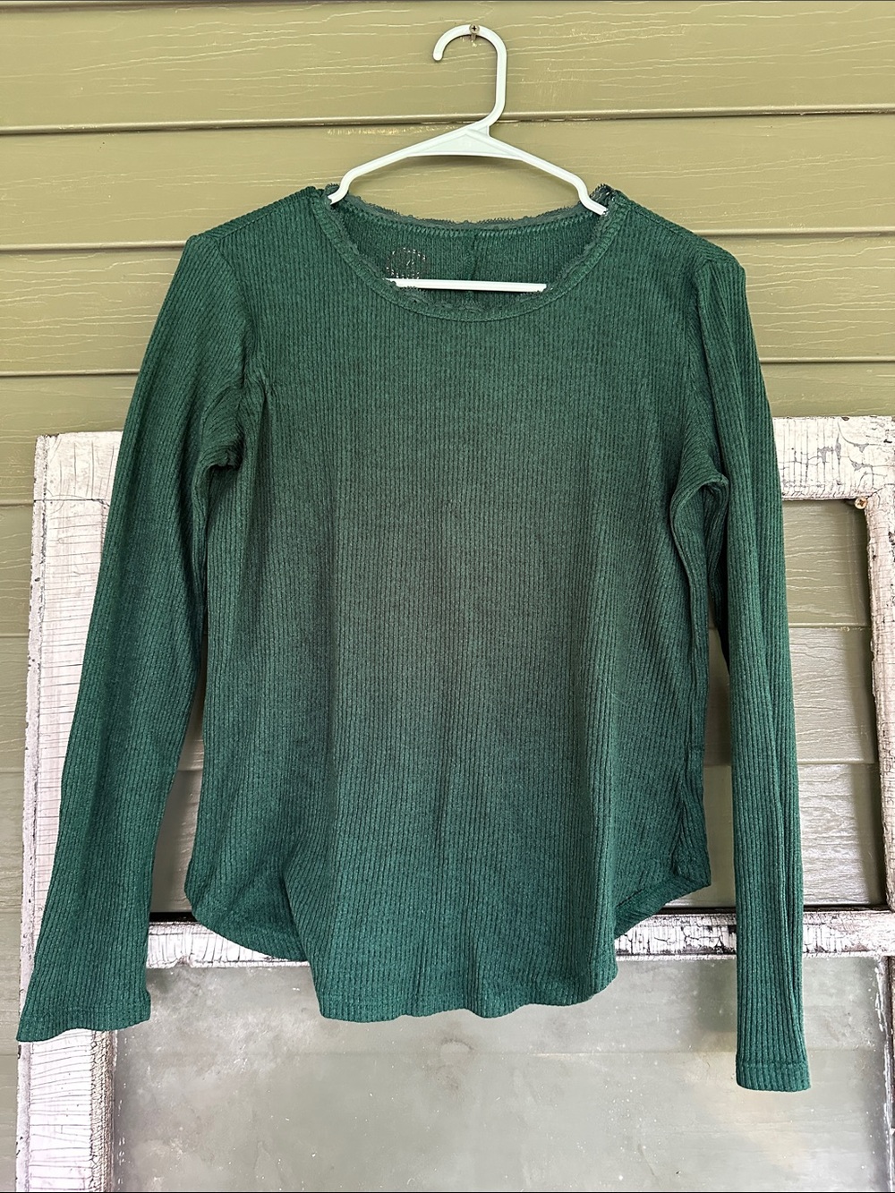 Maurices Forest Green Ribbed Long Sleeve‎ Tee